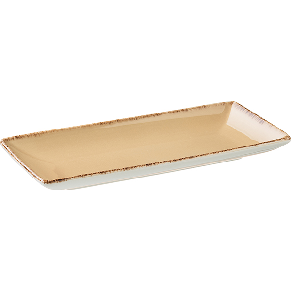 Блюдо «Террамеза Вит» прямоугольное;фарфор;,L=20,B=10см;бежев.