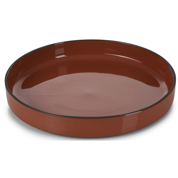 Тарелка «Карактэр» с высоким бортом;керамика;D=230,H=33мм;коричнев.