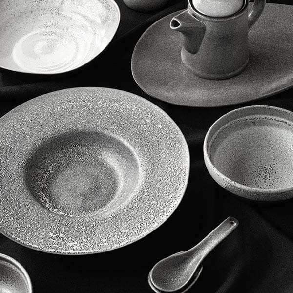 Салатник «Млечный путь»;фарфор;300мл;D=125,H=55мм;черный,серый