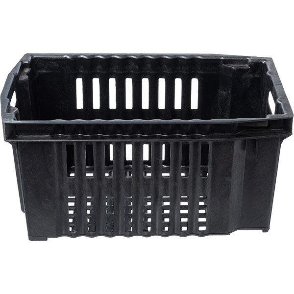 Ящик для продуктов перфорированный с ручками (от 0 до +50°C);полиэтилен;38л;,H=26,L=54,B=36см;черный