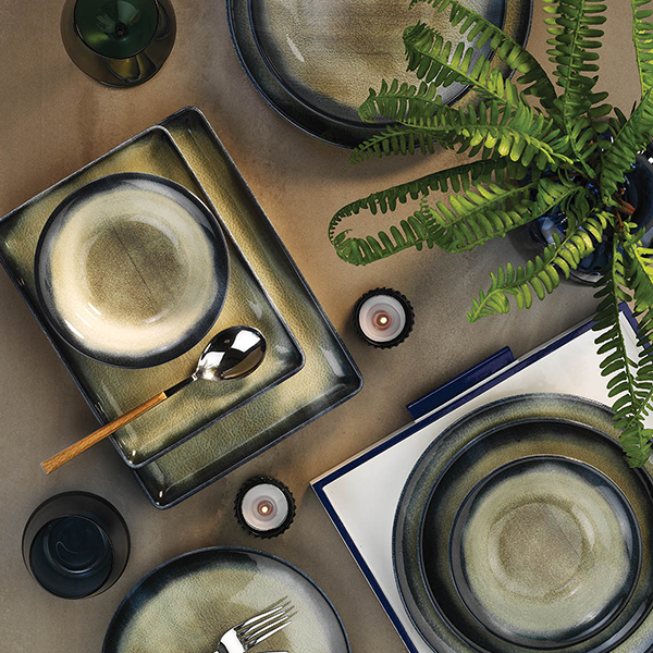 Тарелка «Нанокрем Дарк Блю» мелкая;фарфор;D=270,H=26мм;тем.син.,зелен.