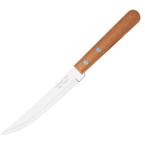 Нож для стейка;сталь нерж.,дерево;,L=11,5/20см;св.корич.