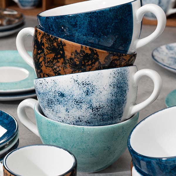 Чашка чайная «Аида»;фарфор;280мл;D=108,H=66мм;белый,синий