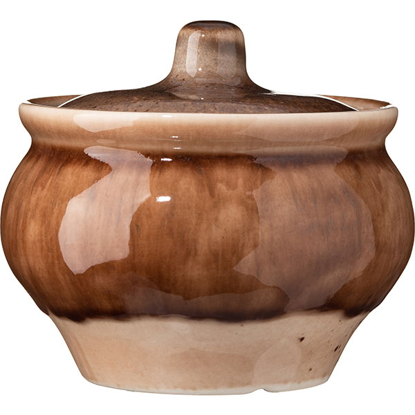 Горшок для запекания «Маррон Реативо»;фарфор;0,5л;,H=11,5см;коричнев.,бежев.