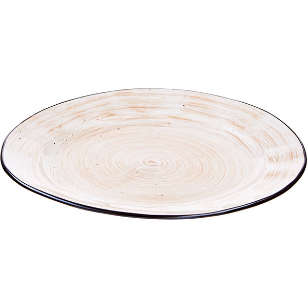 Тарелка «Пастораль» мелкая;фарфор;,H=20,L=228,B=195мм;оранжев.