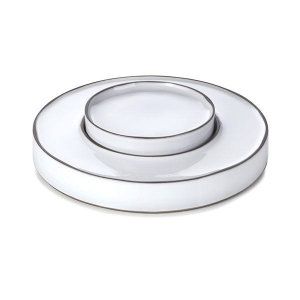 Блюдо сервировочное «Карактэр»;керамика;D=275,H=40,L=203мм;камен.-серый.