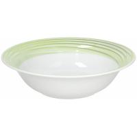 Салатник;фарфор;D=25,H=7см;белый,зелен.
