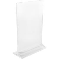 Подставка наст. д/меню А4 прозр.основан.;пластик;,H=310,L=215,B=95мм;прозр.