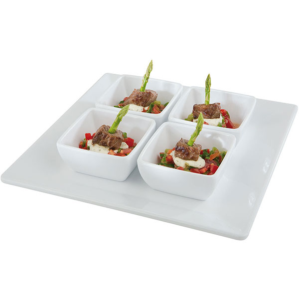 Поднос фуршетный;пластик;,H=2,L=21,B=21см;белый