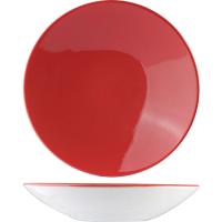 Салатник «Фиренза ред»;фарфор;1л;D=300,H=65мм;красный,белый