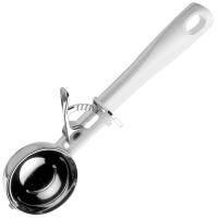 Ложка для мороженого с механизмом;сплав цинк.,полипроп.;D=60,L=225мм;белый,металлич.