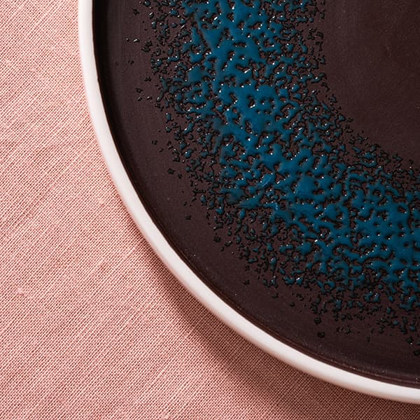 Тарелка пирожковая «Эстиа»;фарфор;D=18,H=2см;синий,коричнев.