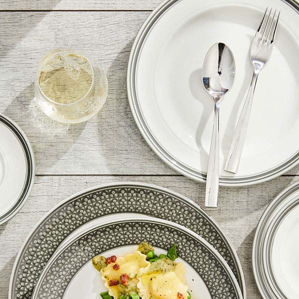 Тарелка «Бид Траффл Вош»;фарфор;D=16,5см;белый,серый