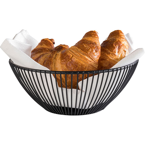 Корзина круглая для фруктов, хлеба «Сварт»;металл;D=20,H=8см;черный