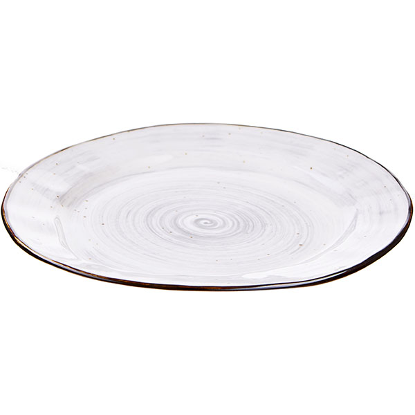 Тарелка «Пастораль» мелкая;фарфор;,H=27,L=270,B=230мм;серый