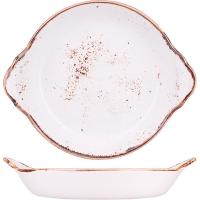 Форма для запекания «Крафт Вайт»;фарфор;0,78л;D=215,H=25,L=260,B=235мм;белый,коричнев.