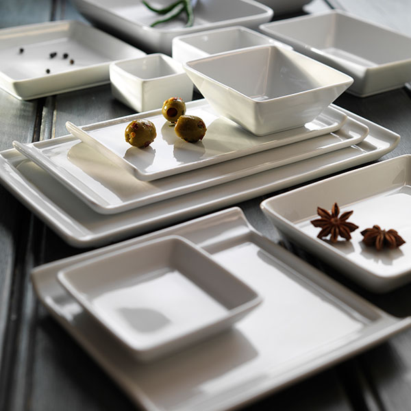 Блюдо «Вейрик» прямоугольное;фарфор;,L=30,B=14,5см;белый