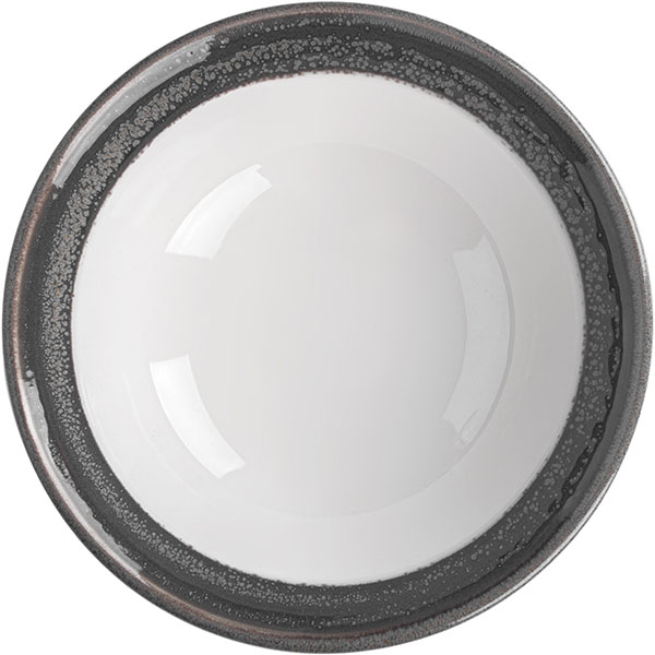 Салатник «Революшн Эдж Гранит»;фарфор;430мл;D=165,H=50мм;серый,коричнев.