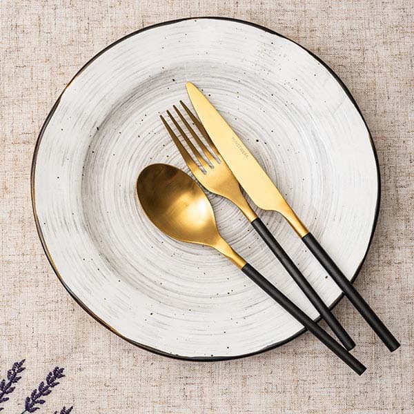 Вилка столовая «Дистрикт Блэк Голд Мэтт»;сталь нерж.;,L=200,B=26мм;золотой,черный