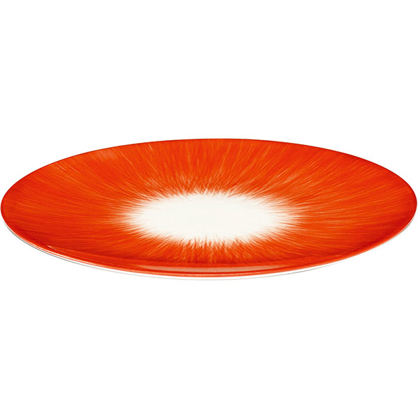 Тарелка «Де» №5;фарфор;D=14см;кремов.,красный