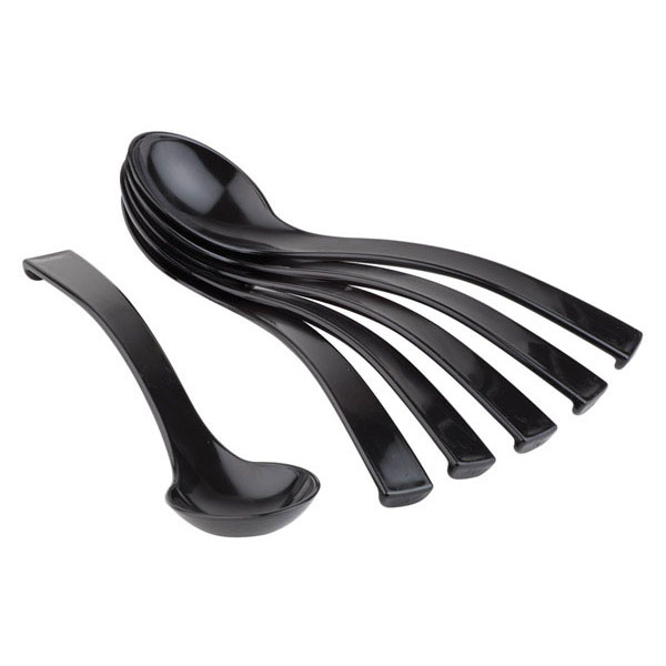 Ложка для комплимента набор[6шт];пластик;,L=6,B=3см;черный