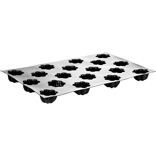 Форма кондитерская «Шарлотка» [18 ячеек];силикон,стеклопласт.;D=78,H=40,L=600,B=400мм;черный