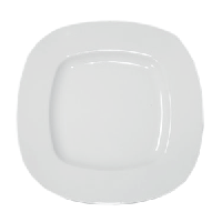 Тарелка «Рита» квадратная с закругленными краями;фарфор;,H=3,L=32,B=32см;белый