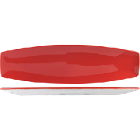 Блюдо «Фиренза ред Нэо»;фарфор;,H=17,L=360,B=100мм;красный,белый