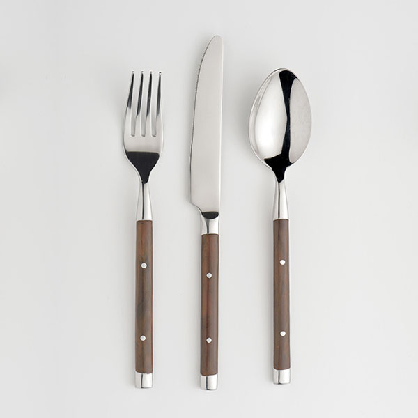 Ложка столовая «Рустик»;сталь нерж.,пластик;,L=195/60,B=40мм;металлич.