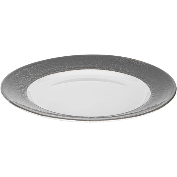 Тарелка «Революшн Эдж Гранит»;фарфор;D=270,H=25мм;серый,коричнев.