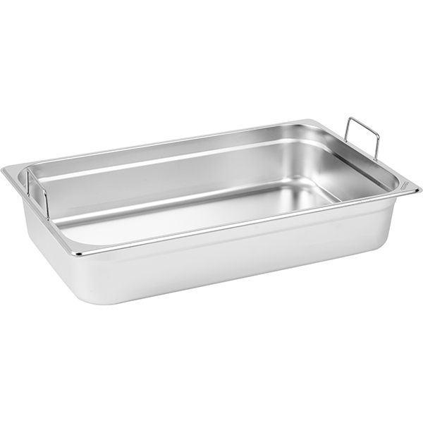 Гастроемкость GN 1/1 с ручками;сталь нерж.;10л;,H=10,L=53,B=32,5см;металлич.