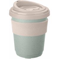 Термокружка с противоскользящим кольцом;полипроп.;300мл;D=98,H=123мм;зелен.