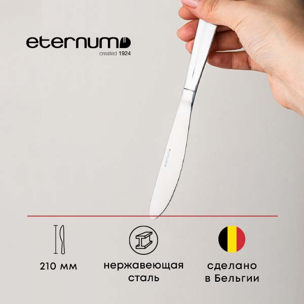 Нож столовый «Визув»;сталь нерж.;,L=210/100,B=2мм;металлич.