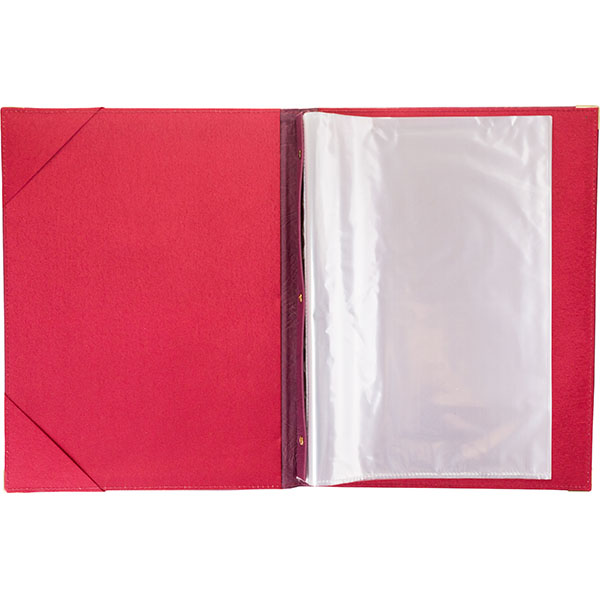 Папка-меню съемные файлы;кожезам.;,L=32,5,B=24,5см;бордо