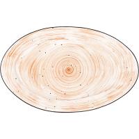 Блюдо «Пастораль» овальное;фарфор;,H=25,L=325,B=200мм;оранжев.