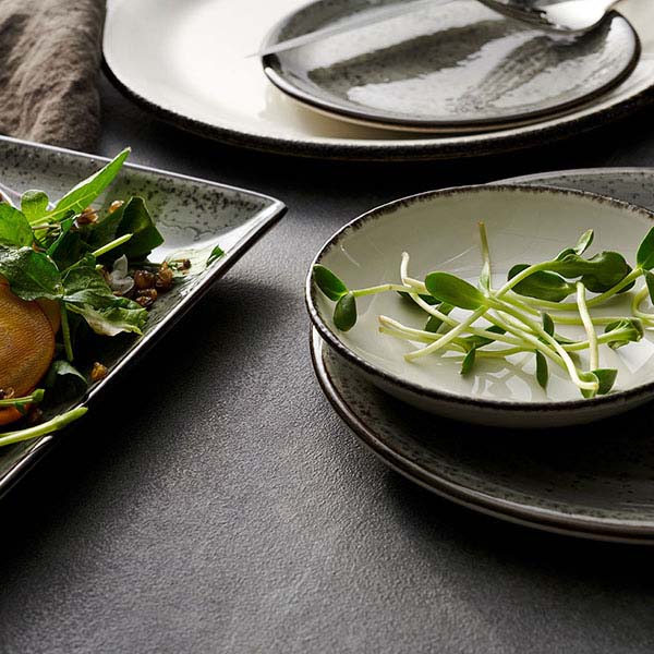 Блюдо «Урбан» прямоугольное;фарфор;,H=24,L=270мм;серый