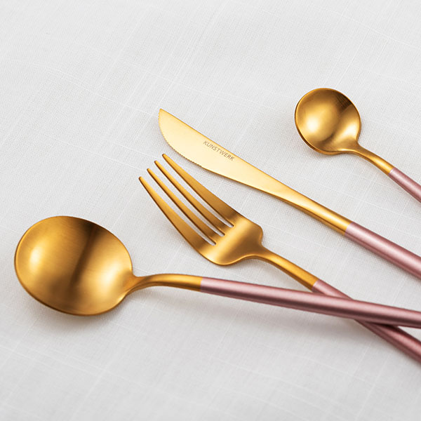 Ложка чайная «Стил Пинк Голд Мэтт»;сталь нерж.;,L=13,B=3см;золотой,розов.