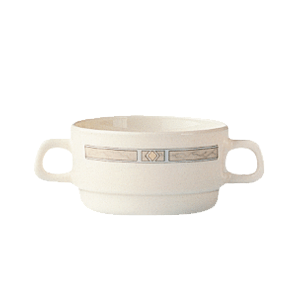 Чашка бульонная «Каррарэ»;стекло;320мл;D=100,H=55,L=150мм;бежев.,песочн.