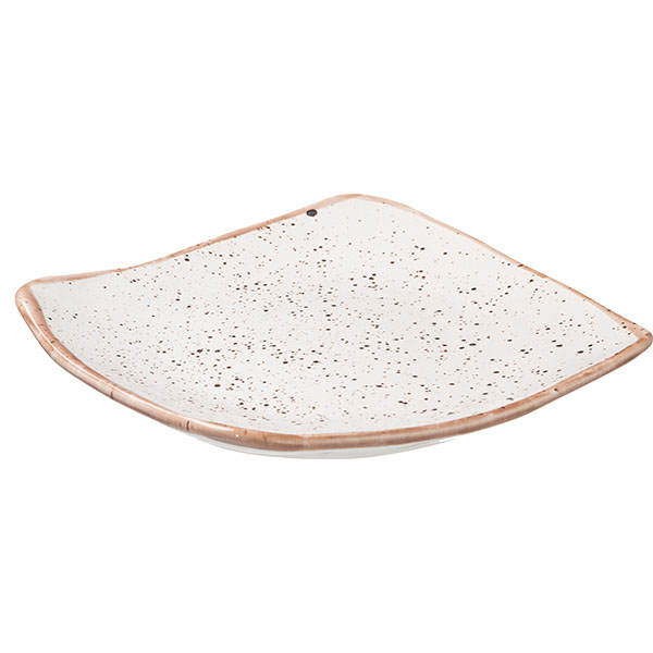 Тарелка «Пунто Бьянка» квадратная;фарфор;,L=22,B=22см;белый,черный