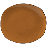Тарелка «Террамеса мастед» мелкая овальная;фарфор;,H=2,L=15,B=13см;св.корич.