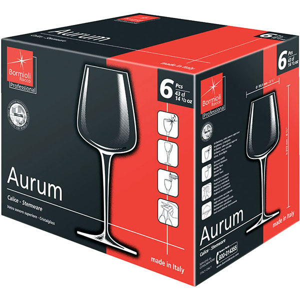 Бокал для вина «Аурум»;стекло;420мл;D=60/88,H=215мм;прозр.