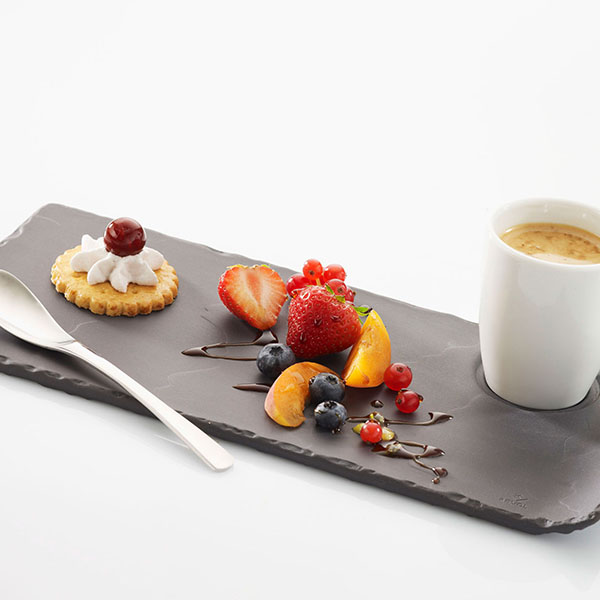 Блюдо для подачи «Базальт»;фарфор;,H=15,L=290,B=134мм;черный