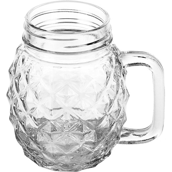 Кружка для пива «Банка-Ананас»;стекло;450мл;D=64,H=125,L=120мм;прозр.