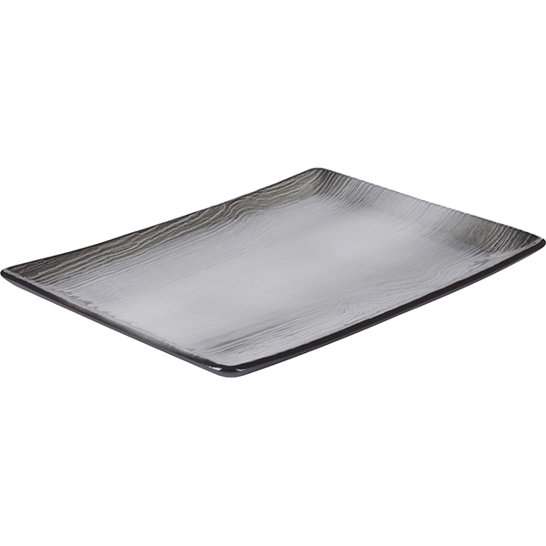 Блюдо «Свелл» прямоугольное;керамика;,L=32см;черный