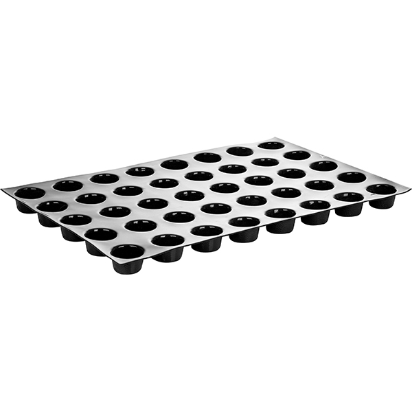 Форма кондитерская «Маффин»[40шт];силикон,стеклопласт.;D=51,H=29мм;черный