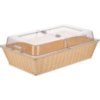 Корзина плетеная с крышкой;полиротанг;,H=18,L=53,B=32,5см;бежев.