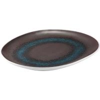 Тарелка «Эстиа» овальная;фарфор;,H=25,L=300,B=260мм;синий,коричнев.