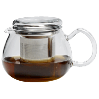 Чайник заварочный «Прити ти»;стекло,нерж.;0,5л;,H=10,2,L=15,3,B=10,6см;прозр.,серебрян.
