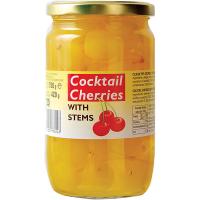 Вишня с черенками «Кокт.» 750 г (85 шт. в банке);стекло;D=85,H=150мм;желт.