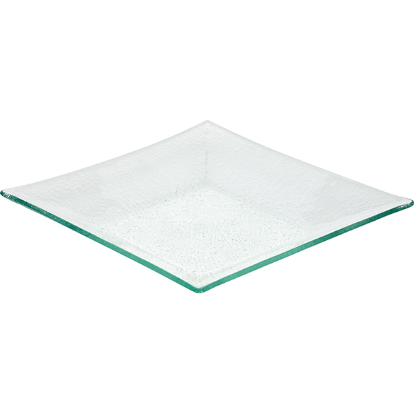 Салатник «Кьюбо»;стекло;0,7л;,H=30,L=257,B=251мм;прозр.,зелен.